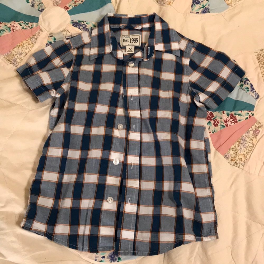 Blue checkered dress shirt size 4
